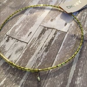 DKNY green beaded flexible choker